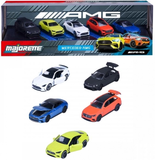 Подаръчен комплект метални колички Mercedes-AMG 1:64, 5 бр.