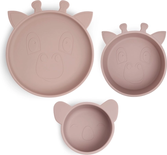 Nuuroo Benni silicone dining set woodrose
