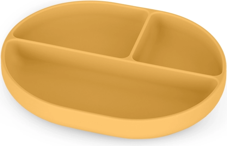 Petite&Mars silicone oval divided plate Take&Match intense ochre 6m+
