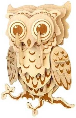 Woodcraft дървен 3D пъзел совичка