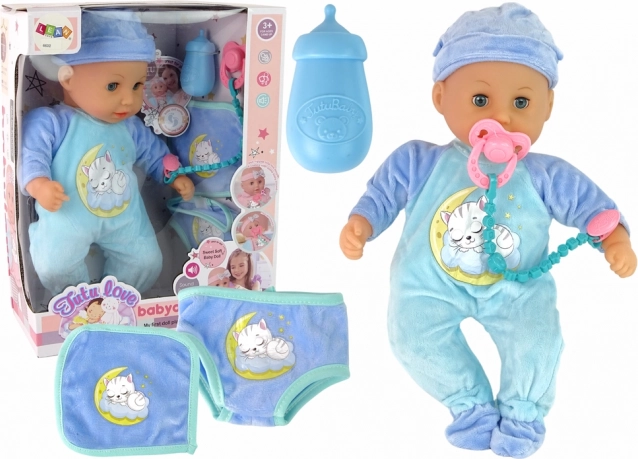 Baby Doll with Sounds and Blue Pajamas with Cat