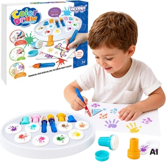 WOOPIE magic art set with markers and stamps, 26 pieces