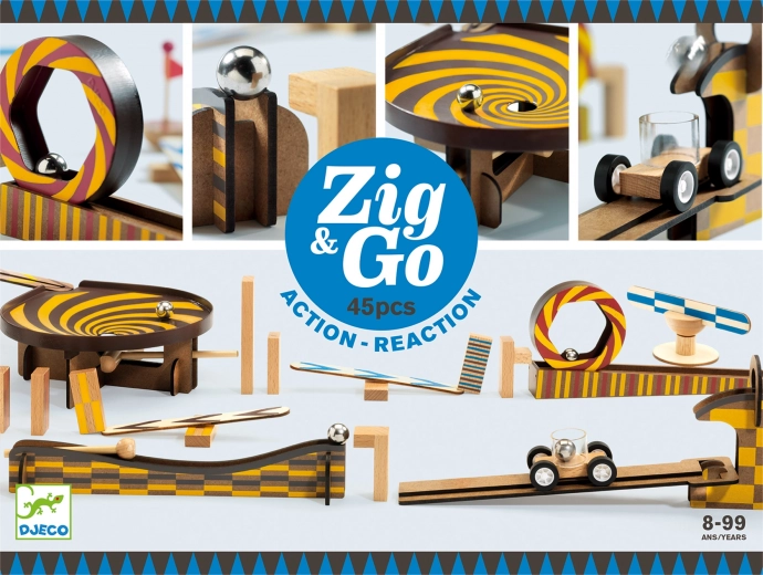 Дървена писта Zig Go 45 части Djeco