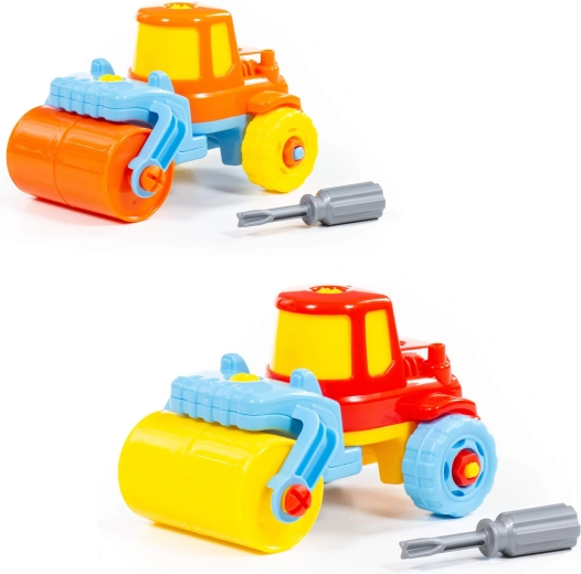 Children’s take-apart road roller with screwdriver - 1 piece