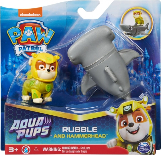 Paw Patrol Aqua Pups фигурка Rubble и акула чук
