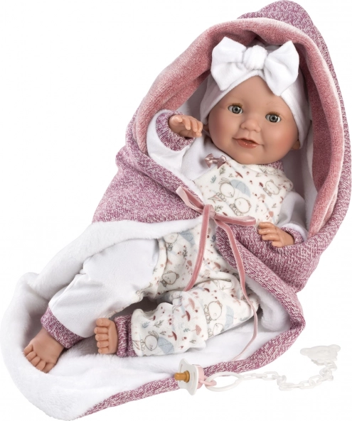 Llorens New Born мигаща реалистична кукла със звуци 42 см