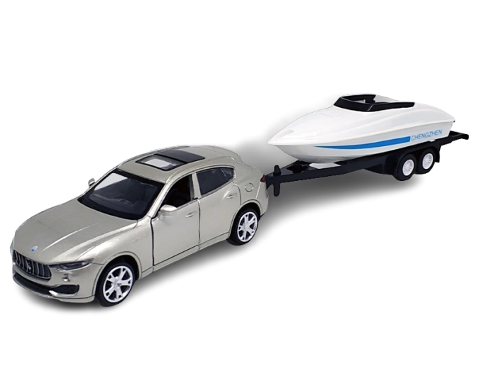 Метален модел Maserati Levante SUV с ремарке за лодка 1:43