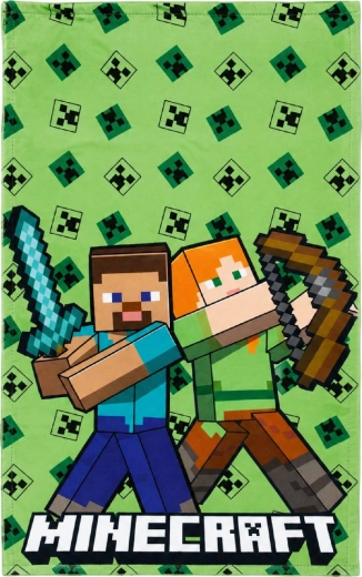 Minecraft Towel 30 × 50 cm Green – Steve and Alex