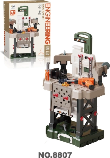 Children's Workbench with Cordless Screwdriver 3-in-1, 78 Pieces