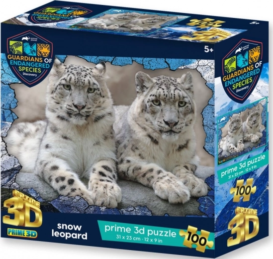 3D пъзел Снежни леопарди – 100 части