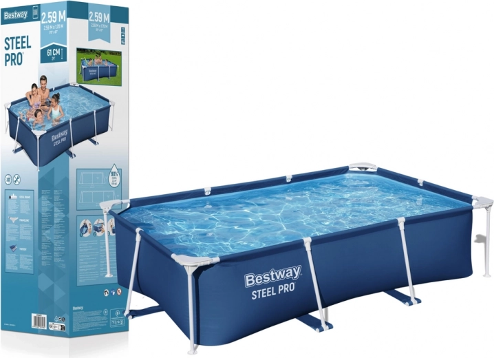 Bestway frame pool STEEL PRO 259 × 170 × 61 cm, 2300 l