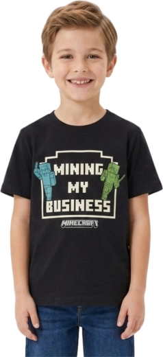 Children's cotton Minecraft Creeper T-shirt, green