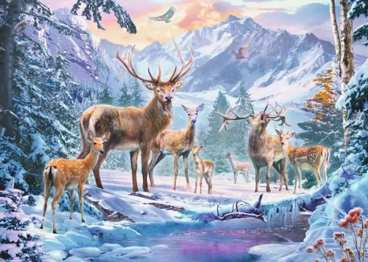 Ravensburger Puzzle Deer in Winter 1000 Pieces