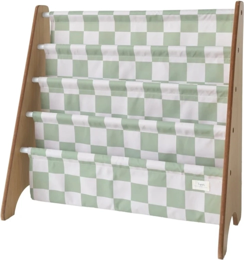3 Sprouts стойка за книги recycled checkerboard green
