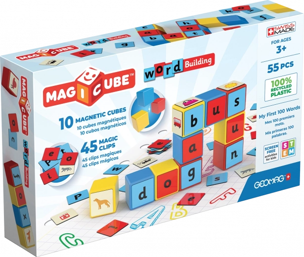 Geomag Magicube Words образователен магнитен конструктор 55 части