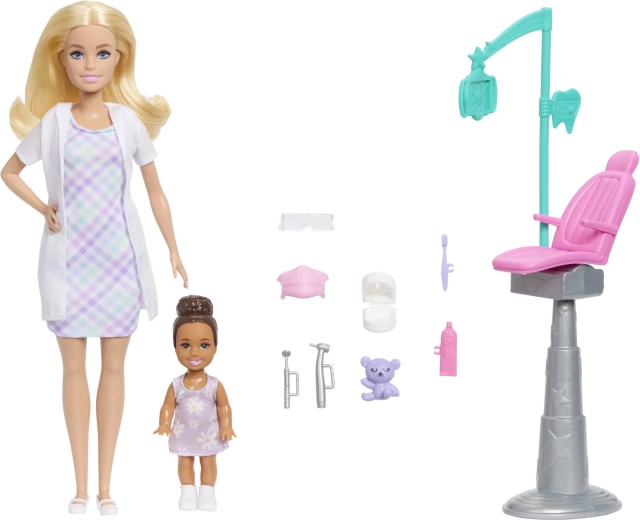 Игралeн комплект Barbie – професия зъболекарка, блондинка