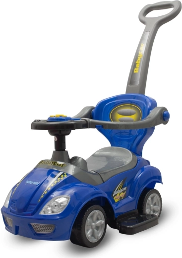 Baby balance bike 3-in-1 with guiding rod Baby Mix Mega Car – blue