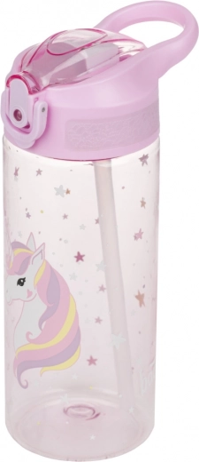 Тританова бутилка за пиене със сламка Rainbow Unicorn 500 мл