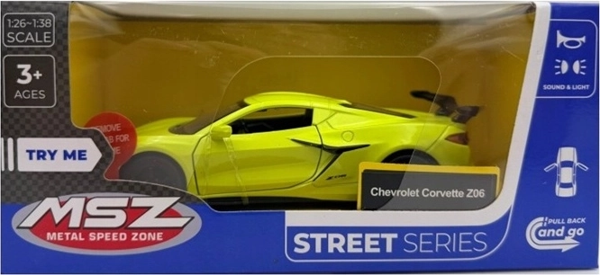 MSZ Chevrolet Corvette C8 със светлинни и звукови ефекти, жълт