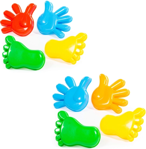 Sand molds shaped like hands and feet - 4 pcs
