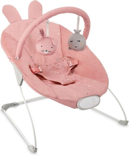 Вибриращ шезлонг за бебе с мелодии MoMi Glossy, розов