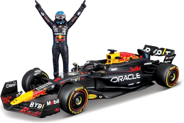 Bburago Formula 1 Oracle Red Bull Racing RB20 2024 model with Max Verstappen figure 1:24