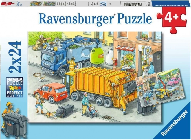 Пъзел Ravensburger „Сметосъбирачи и репатрак“ 2x24 части