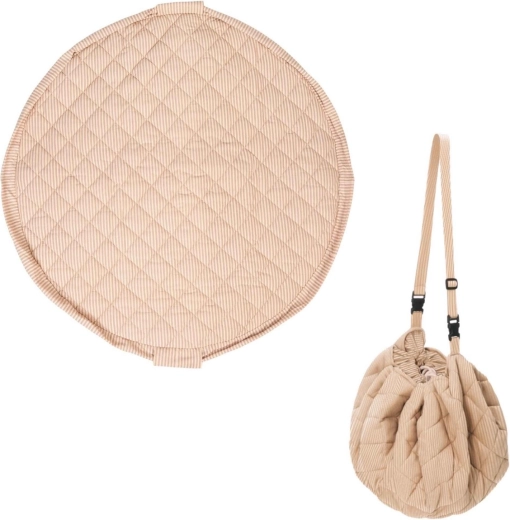 Play&Go Noomad Soft игрална постелка и сак за играчки stripes brown