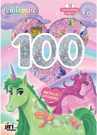 Metallic Unicorn Stickers and Coloring Pages (100+ pcs)