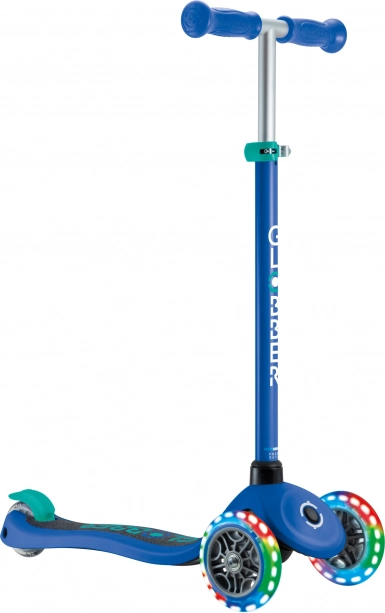 Globber Primo Lights V2 детска триколесна тротинетка със светещи колелца navy blue