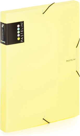 A4 document box Pastelini yellow with elastic band