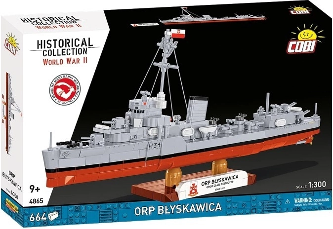 Конструктор Cobi ORP Błyskawica – торпедоносец (664 части)