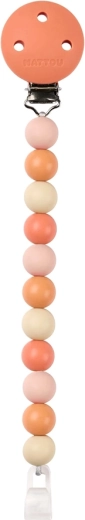 Nattou silicone pacifier clip clay/white BPA-free