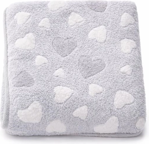 Детско одеяло New Baby сърчица, сиво 80 × 90 см
