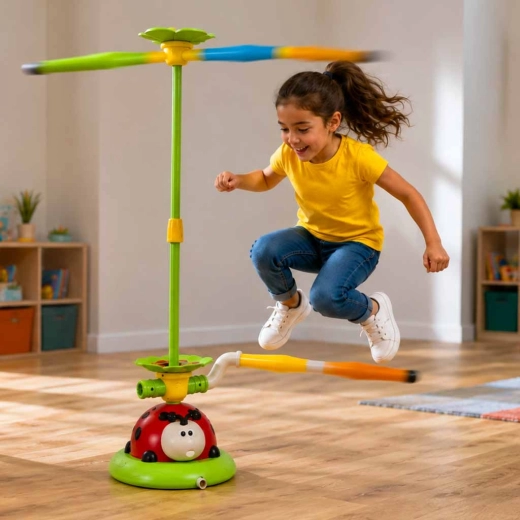 Rotating bar for jumping and quick reactions