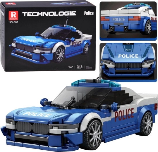 Sports Police Car Building Set, 313 Pieces