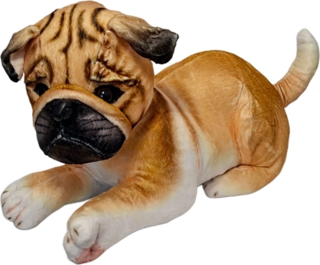 Plush pug dog brown-beige - 1 piece