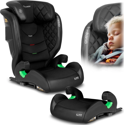 Детско столче за кола Nukido Louis черно 100–150 cm ISOFIX i-Size