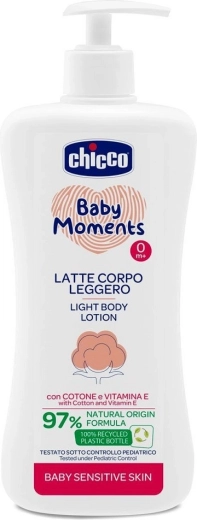 Chicco Baby Moments Sensitive тяло мляко с дозатор 500 ml