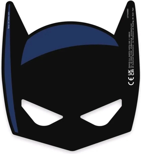 Карнавална хартиена маска Batman – комплект 6 бр.
