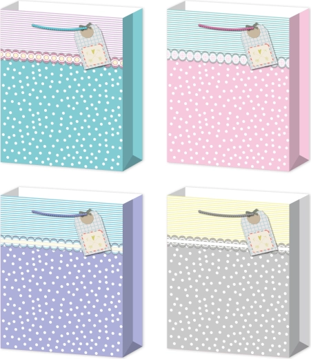 Gift Bag L pastel with bubbles