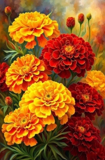 Рисуване по номера – цветя 40 × 50 см върху платно