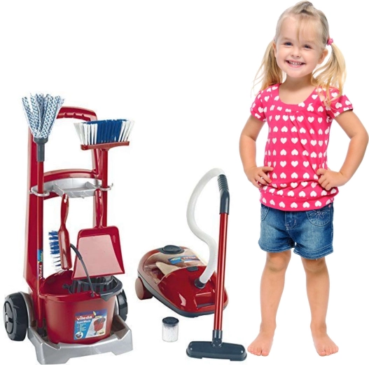 Realistic toy vacuum cleaner with sound and granulate