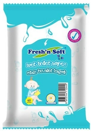Fresh 'n soft kids wet toilet paper vegan 60 pcs