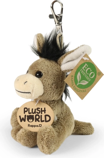 Eco-Friendly Plush World Donkey Plush Keychain 9 cm