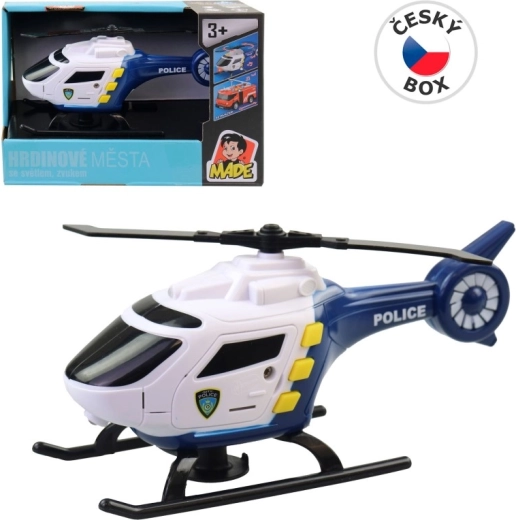 Battery-powered helicopter with light and sound 16.5 cm