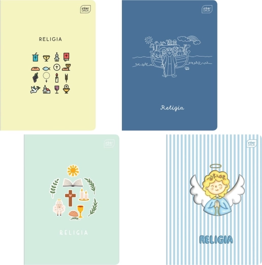 A5 religion notebook, squared, 32 sheets, assorted Interdruk designs - 1 piece