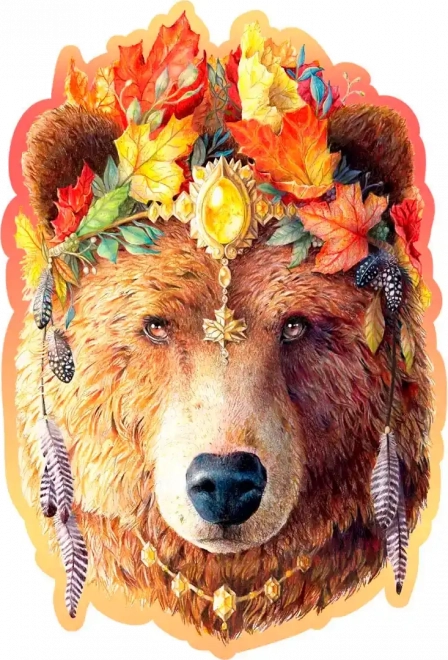 Дървен пъзел „Стилна мечка“ от Wooden City