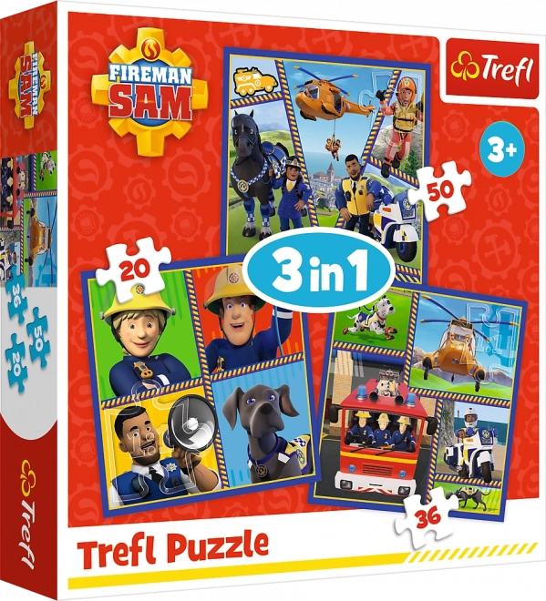 Puzzle 3-in-1 Fireman Sam Day