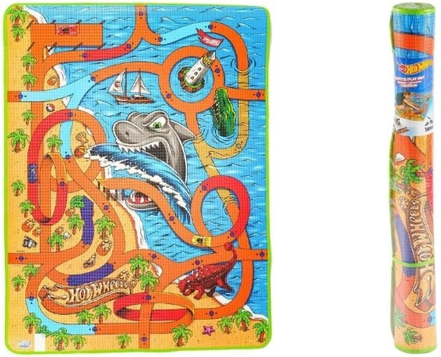 Hot Wheels подова игрална подложка Акула 120 × 90 см